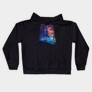 Twilight Stag in a Forest Kids Hoodie